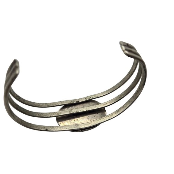 Vintage Abalone Shell Beach Scene Bracelet Palm tree Ocean Seagull Bird - Picture 7 of 12